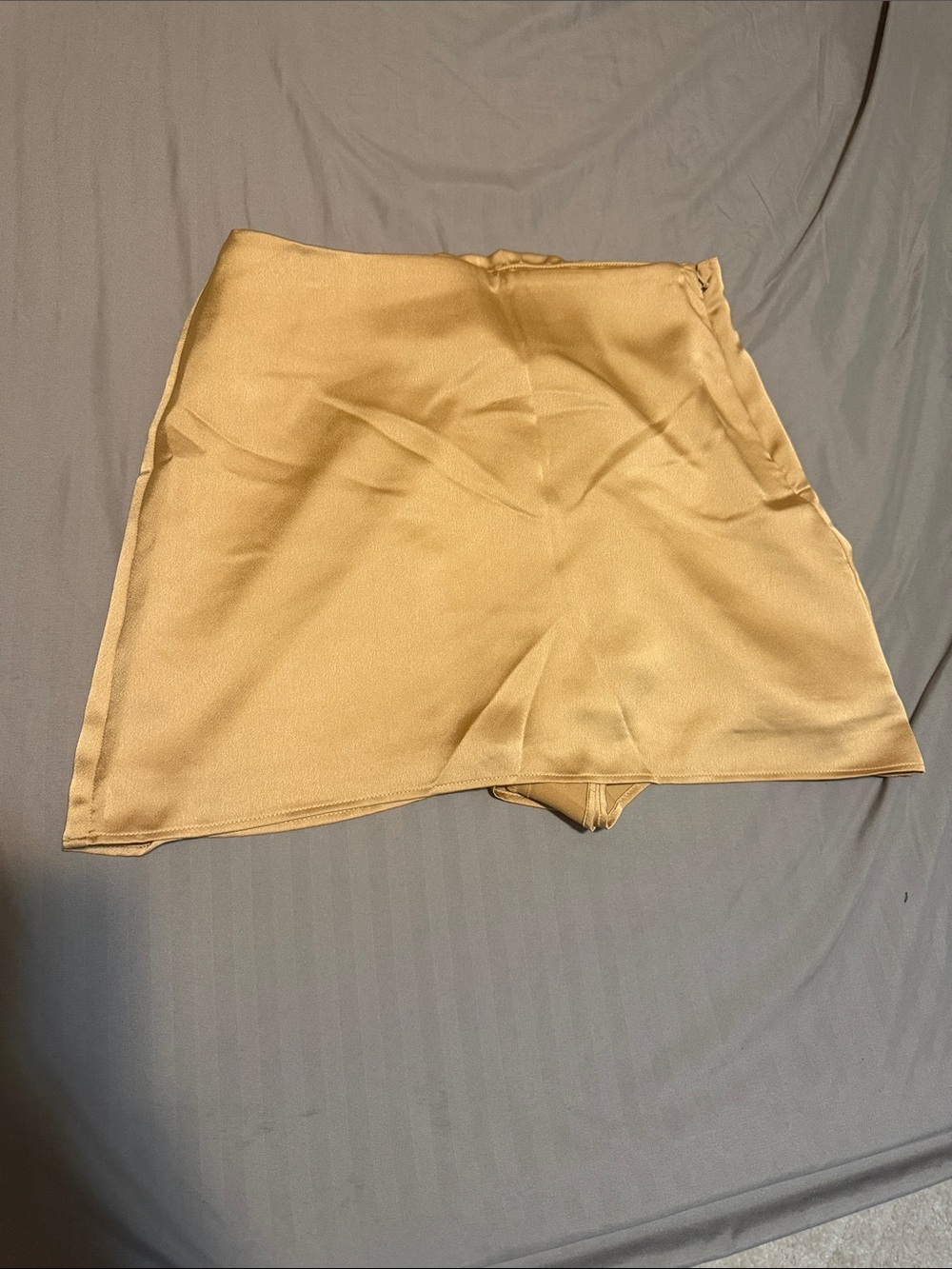 Show Me Your MuMu Light Gold Satin Skort